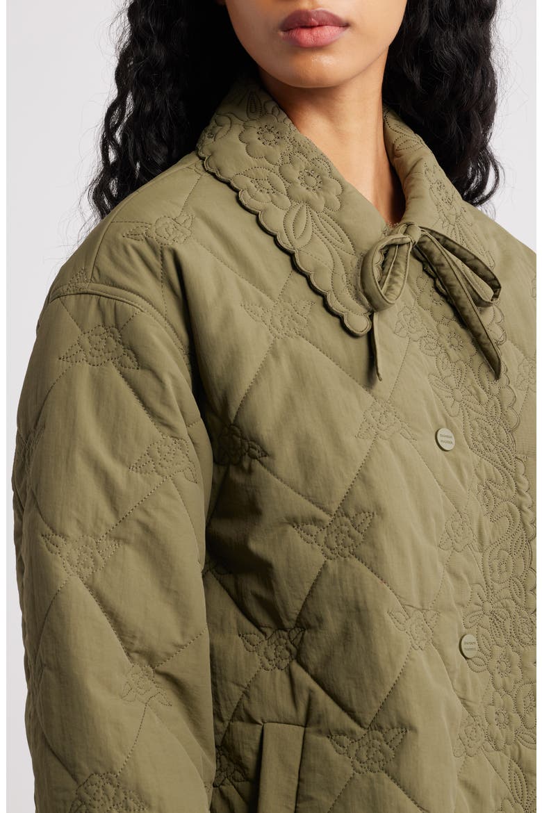 Avery Water Repellent Quilted Coat, Alternate, color, OLIVE