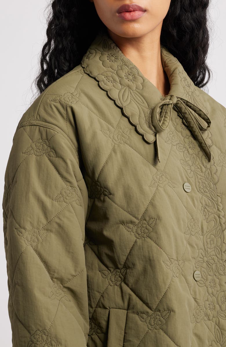 Damson Madder Avery Water Repellent Quilted Coat, Alternate, color, Olive
