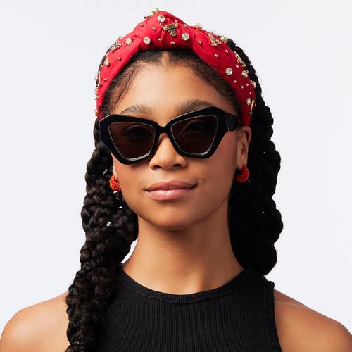 Lele Sadoughi Nba Chicago Bulls Embellished Headband In Red
