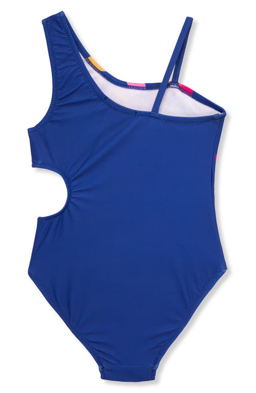 Peek Aren't You Curious Kids' Sequin Sun One-piece Swimsuit In Dark Blue