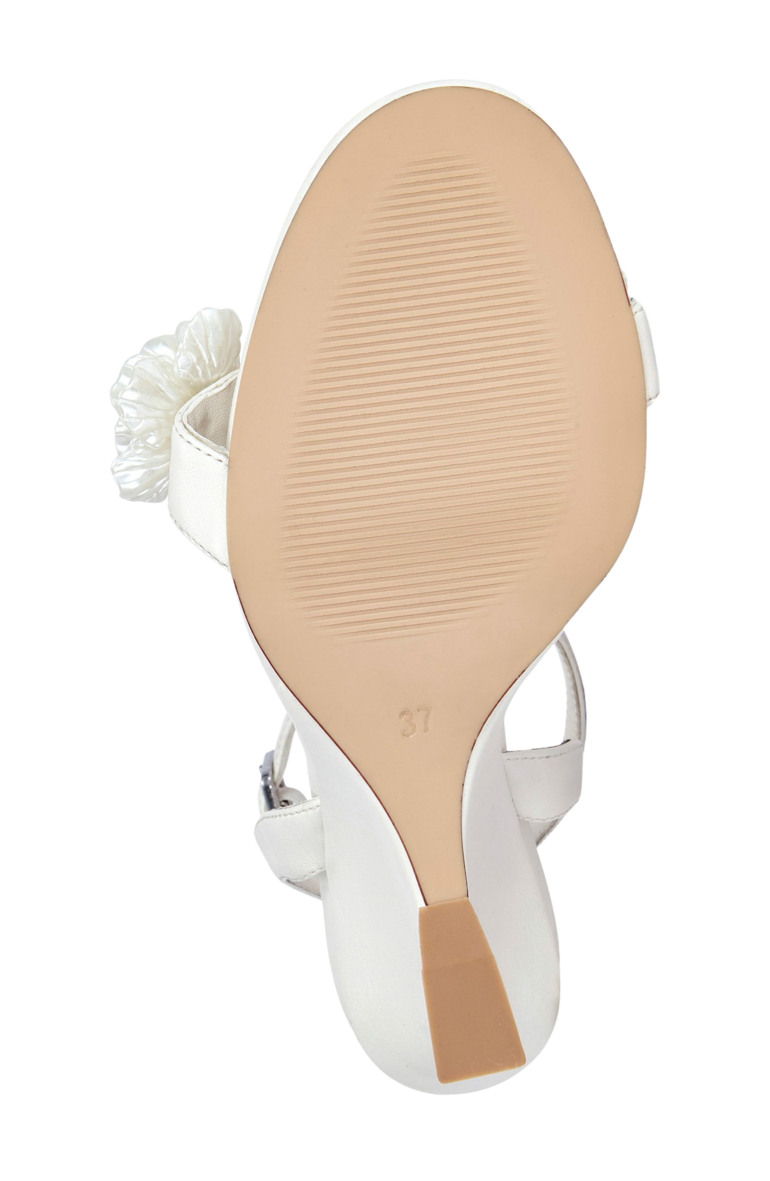 AZALEA WANG Winters Ankle Strap Wedge Sandal, Alternate, color, White/ Silver