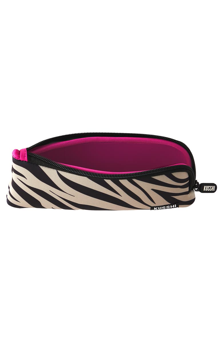KUSSHI Cosmetics Pencil Case, Alternate, color, Zebra/Fuschia