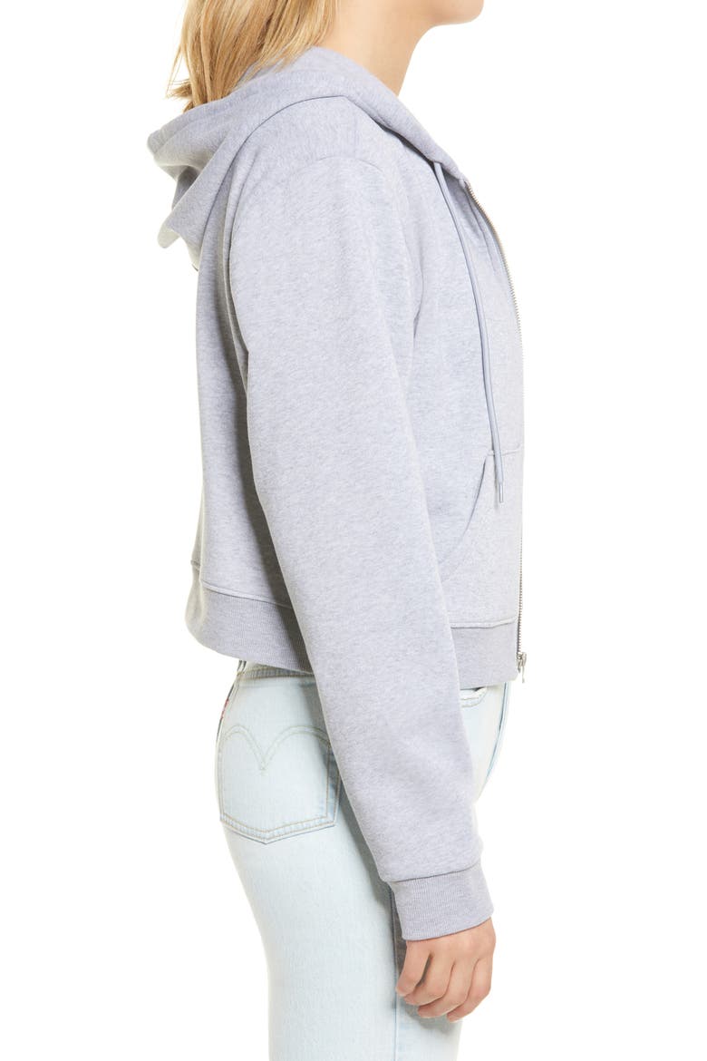 Crop Zip Hoodie, Alternate, color, GREY LIGHT HEATHER