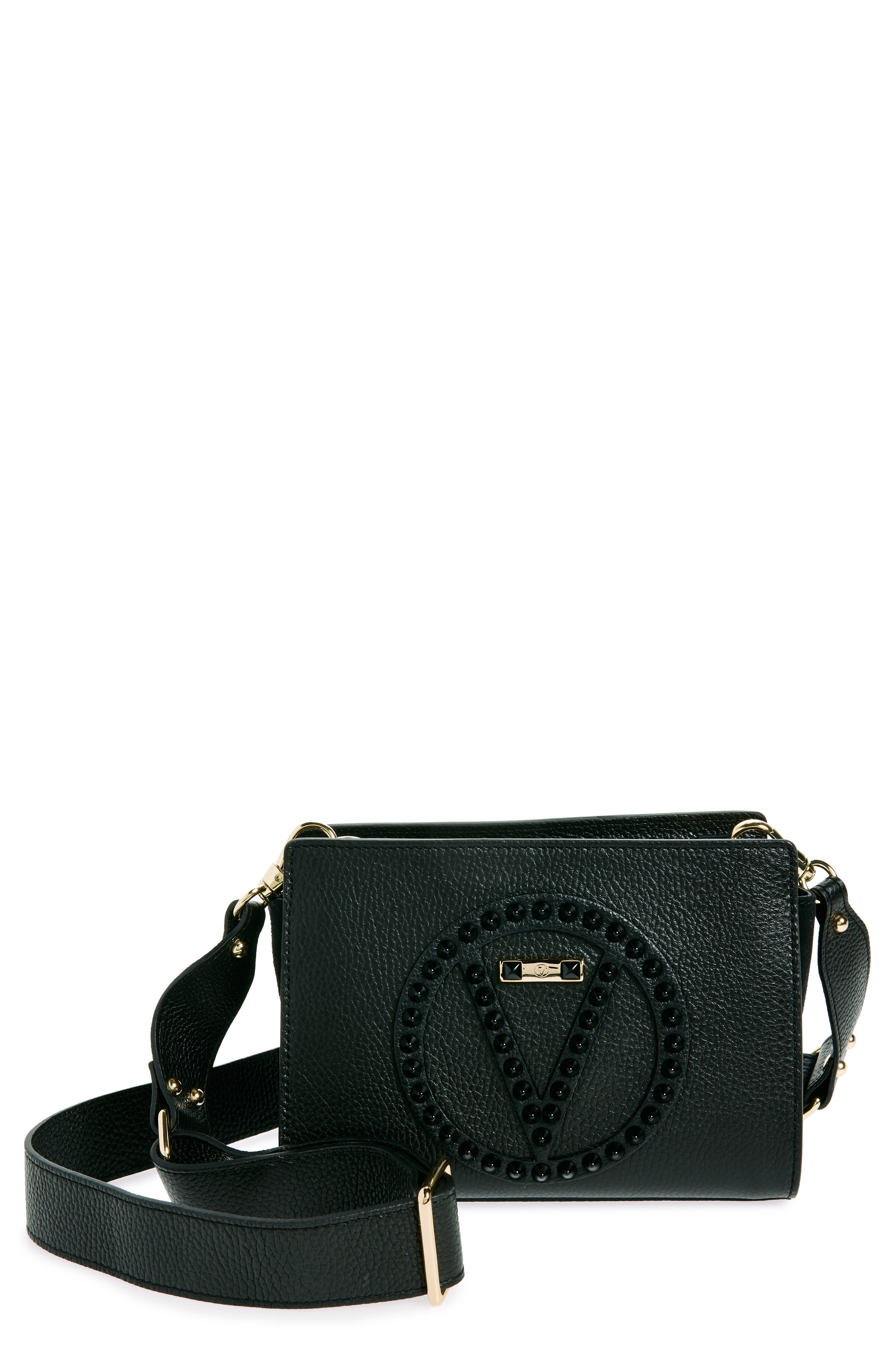 VALENTINO BY MARIO VALENTINO Kiki Rock Stud Leather Crossbody Bag, Main, color, 