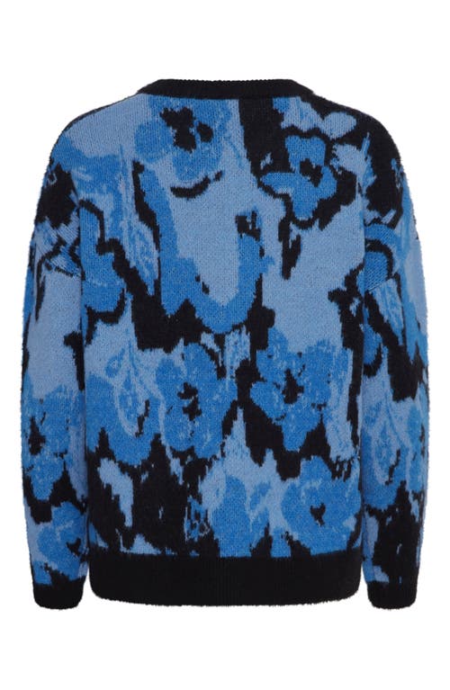Ichi Povoke Floral Sweater In Blue