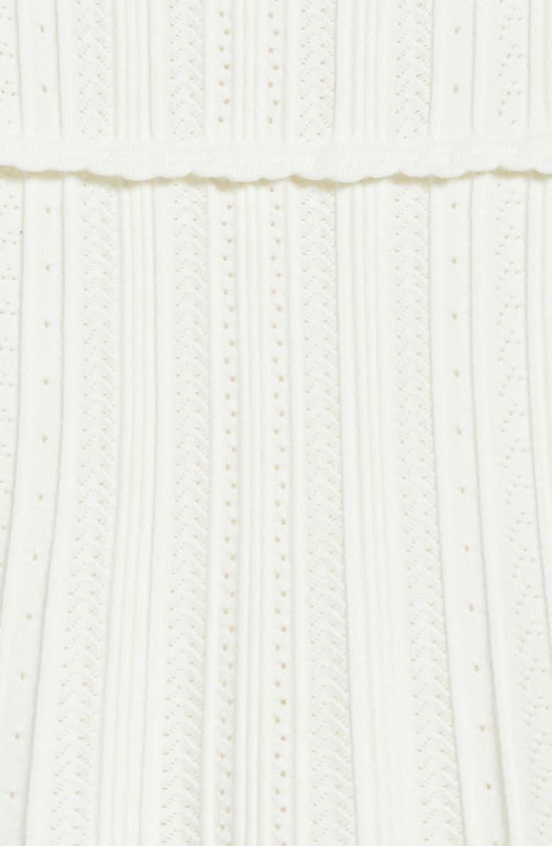 LoveShackFancy Kids' Daffron Pointelle Sweater Dress, Alternate, color, White Tea
