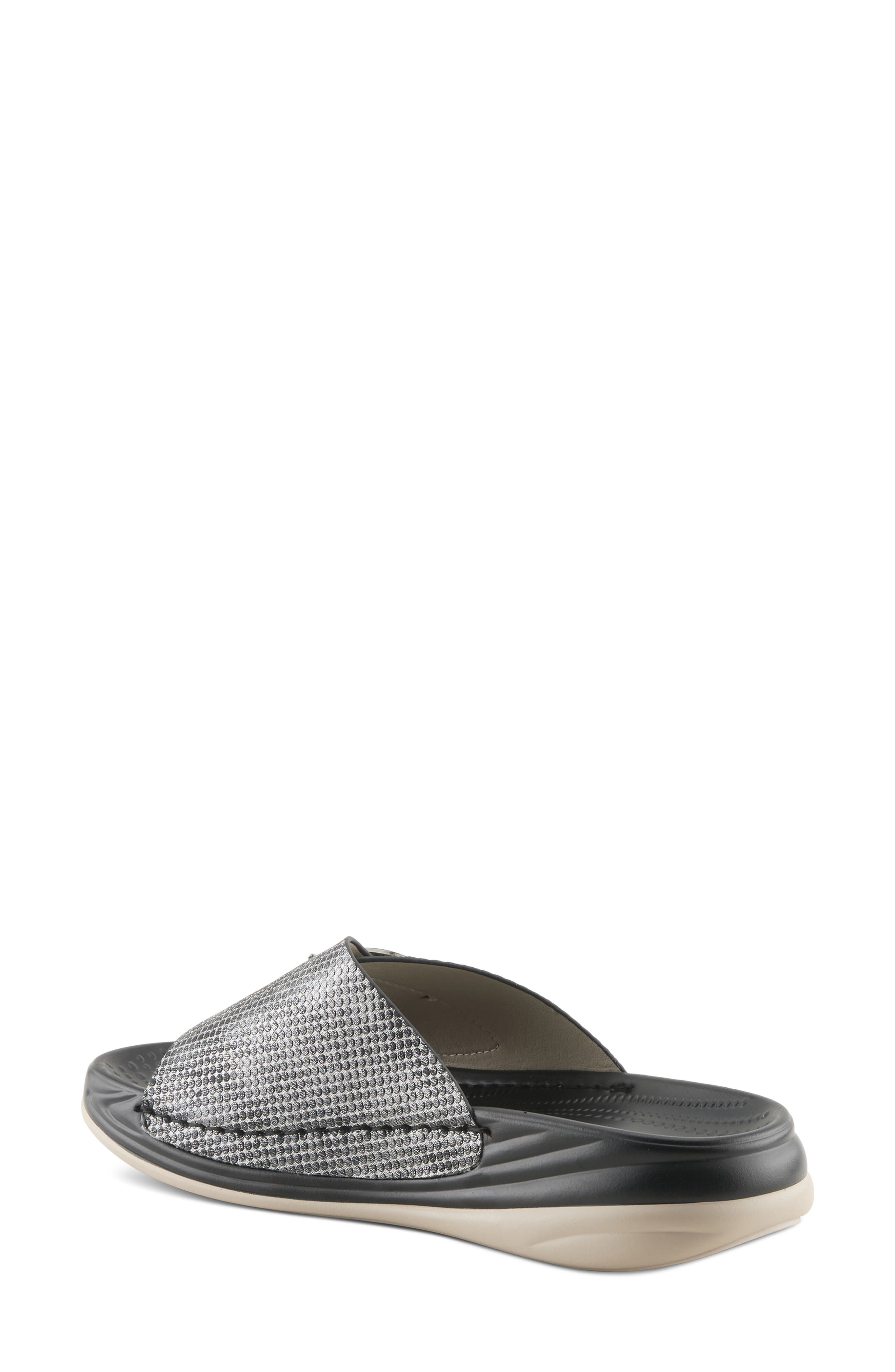 Flexus by Spring Step Brewer Slide Sandal, Alternate, color, Black Metallic