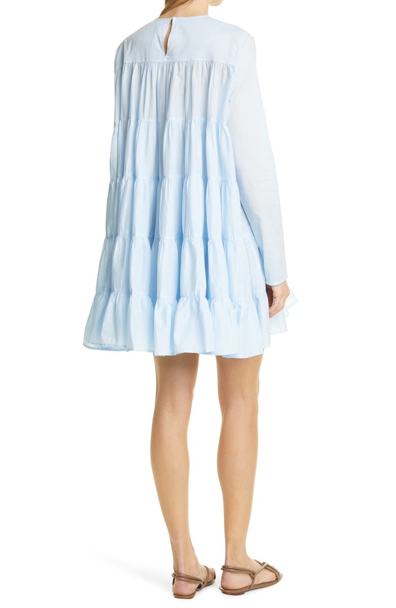 Merlette Soliman Tiered Long Sleeve Babydoll Dress, Alternate, color, 