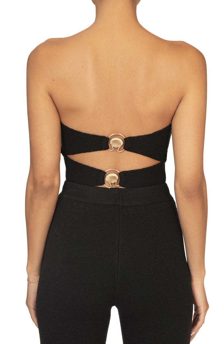 JLUXLABEL Tropic Oasis Strapless Knit Top, Alternate, color, Black