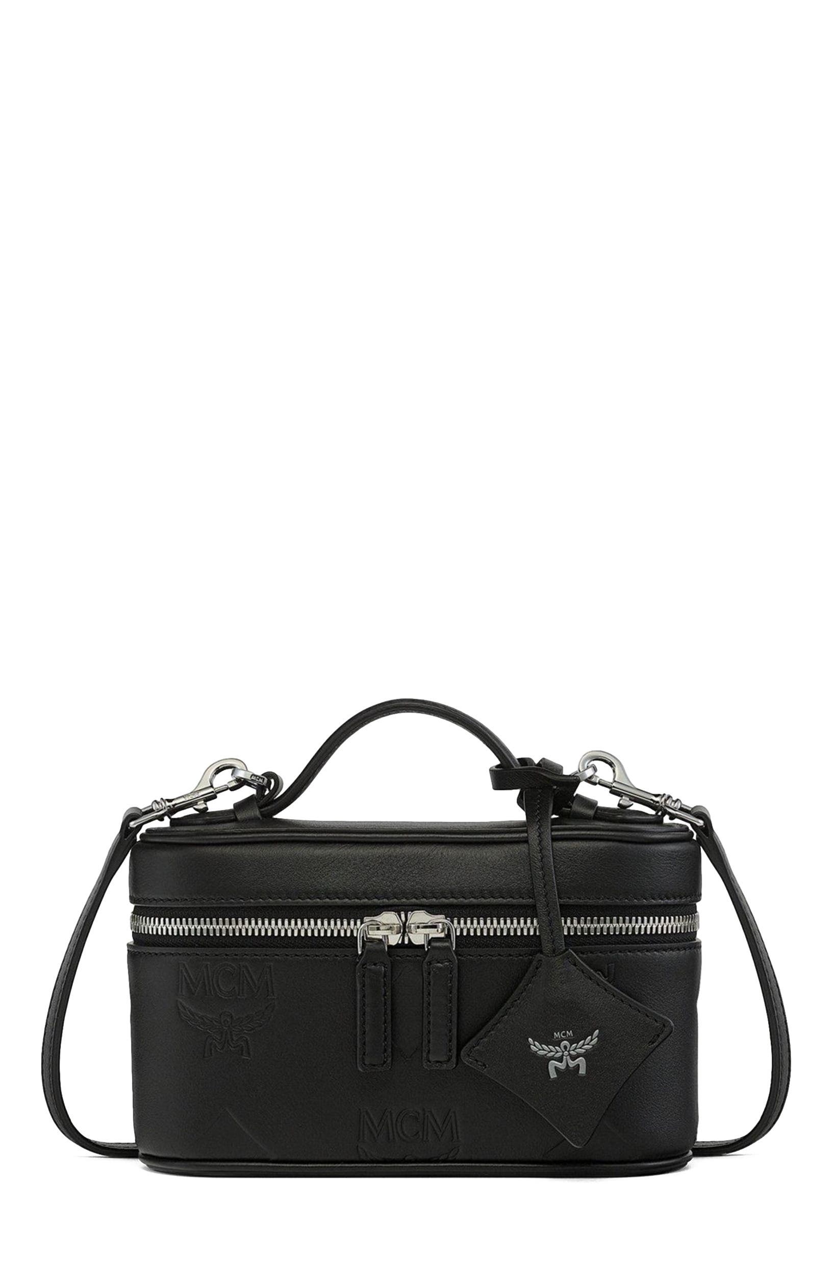 Aren Vanity Case in Maxi Monogram Leather, Main, color, Black