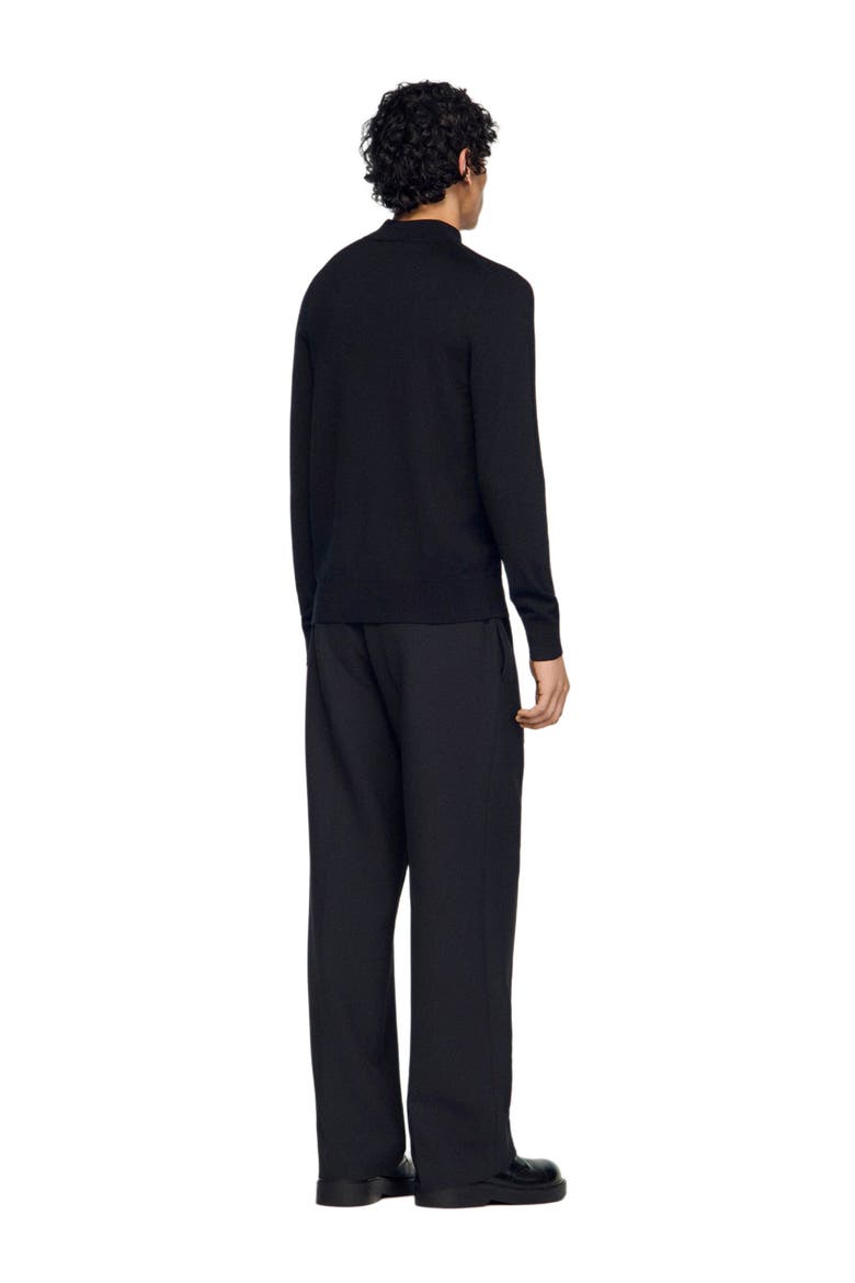 Wool sweater with high neck, Alternate, color, Black