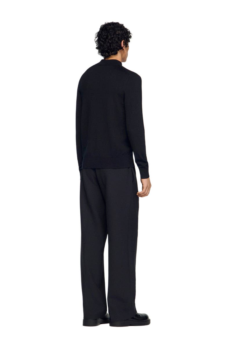 SANDRO Wool sweater with high neck, Alternate, color, Black