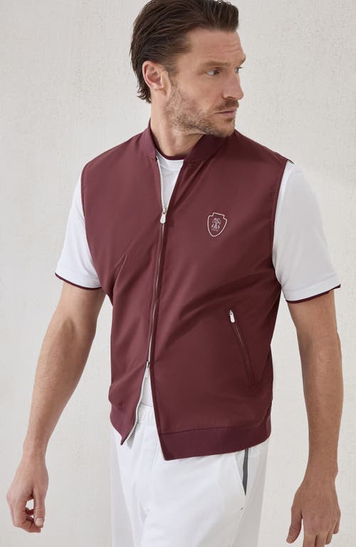 Brunello Cucinelli Nylon Logo Gilet In Purple