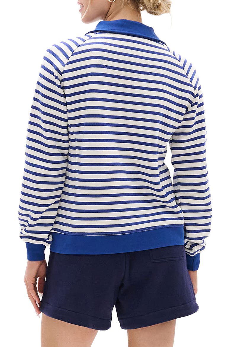 Mezarine Stripe Quarter Zip Sweatshirt, Alternate, color, MAZARINE