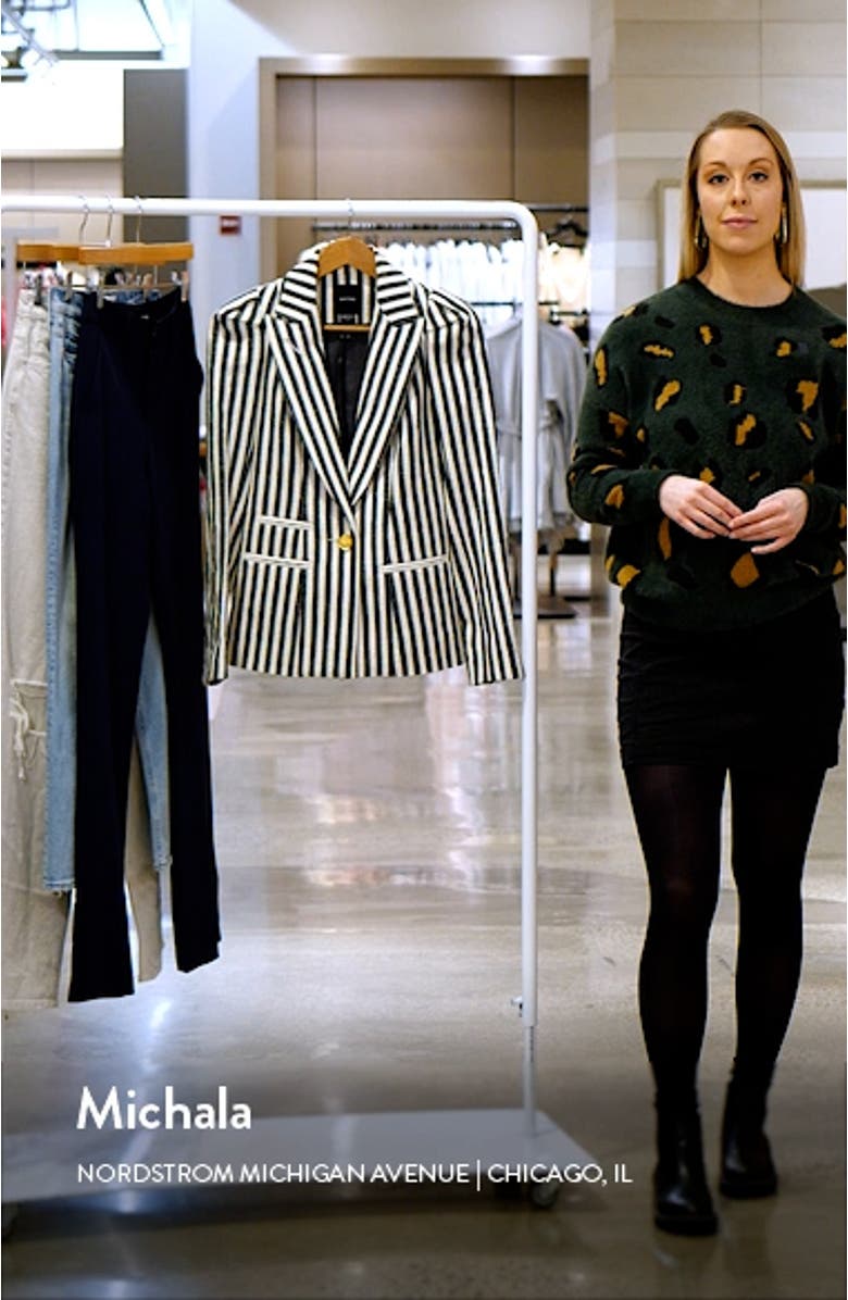 Stripe Box Pleat Blazer, sales video thumbnail