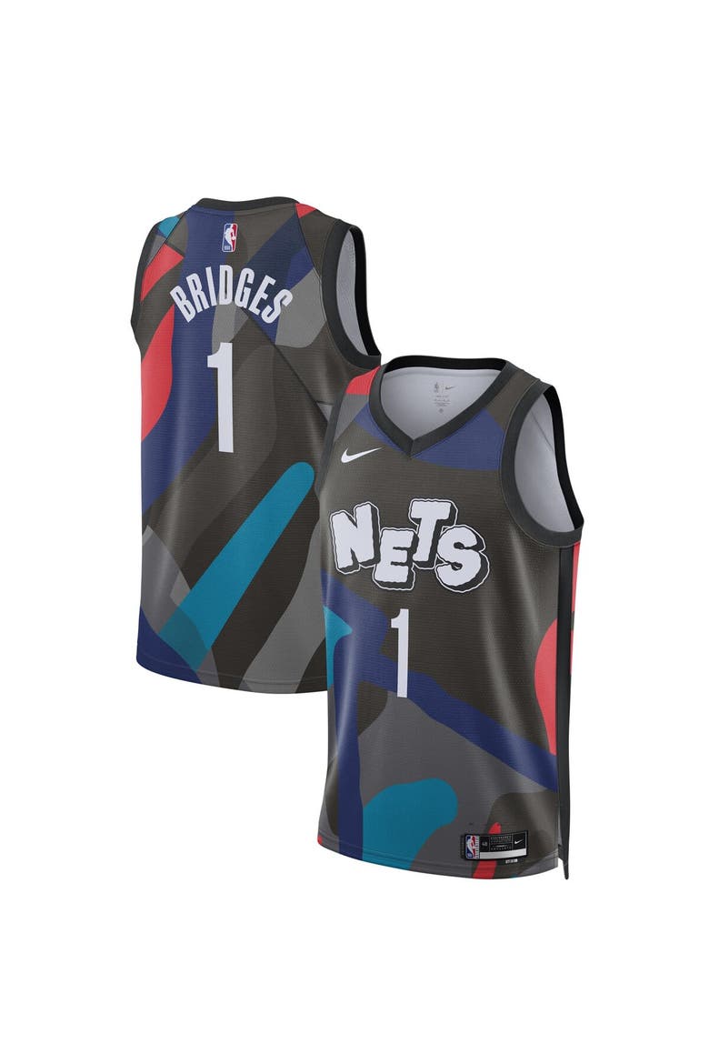 Unisex Nike Mikal Bridges Black Brooklyn Nets 2023/24 Swingman Jersey - City Edition, Alternate, color, Black