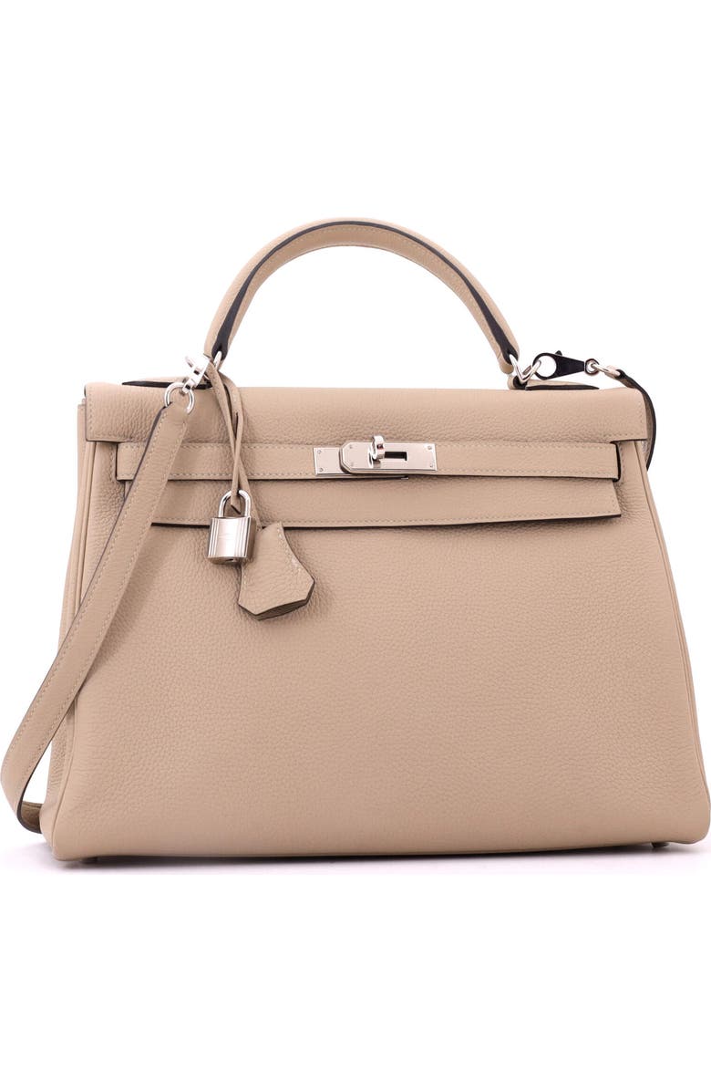Pre-Owned Hermes Kelly Handbag Light Togo with Palladium Hardware 32, Alternate, color, Trench