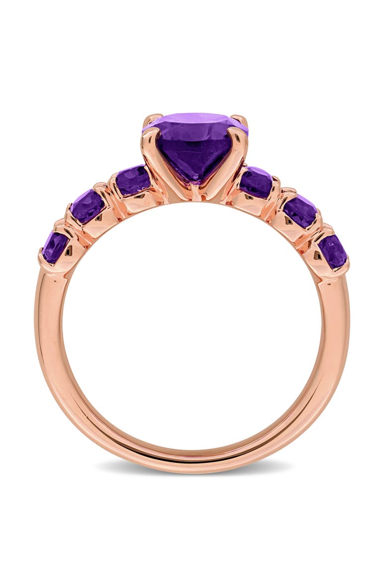 Gemstone Oval Ring Sterling Silver, Alternate, color, Amethyst