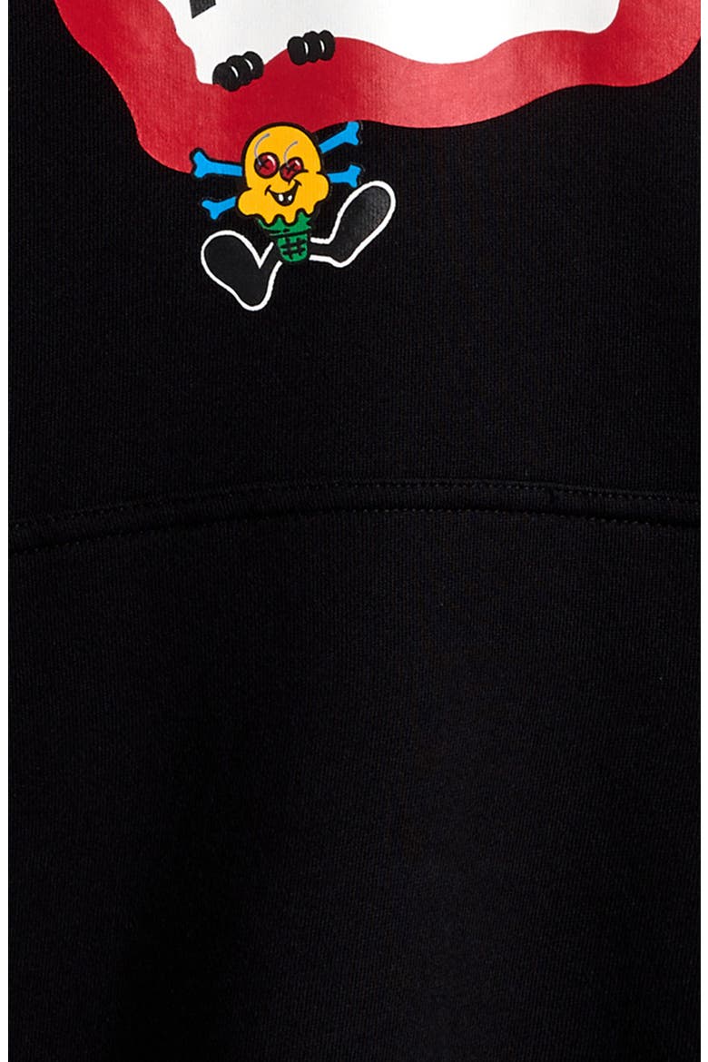 Kids' Clinger Cotton Graphic Hoodie, Alternate, color, BLACK