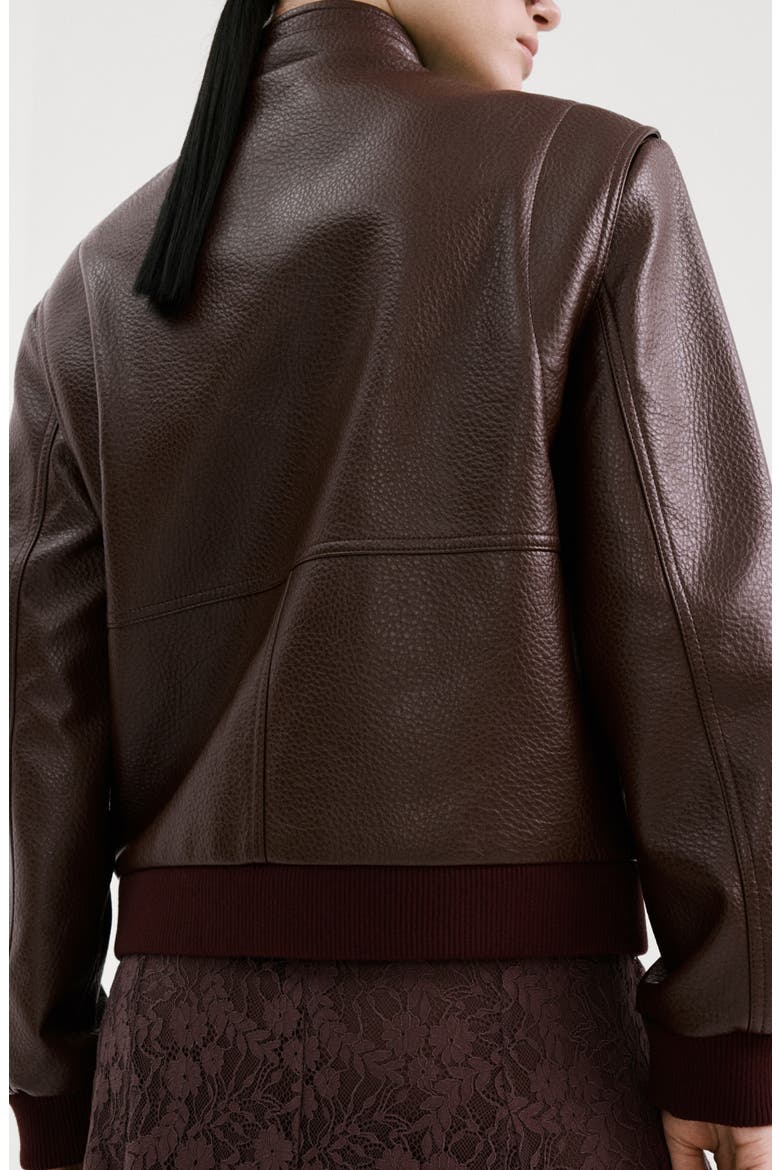 Faux Leather Jacket, Alternate, color, MAROON