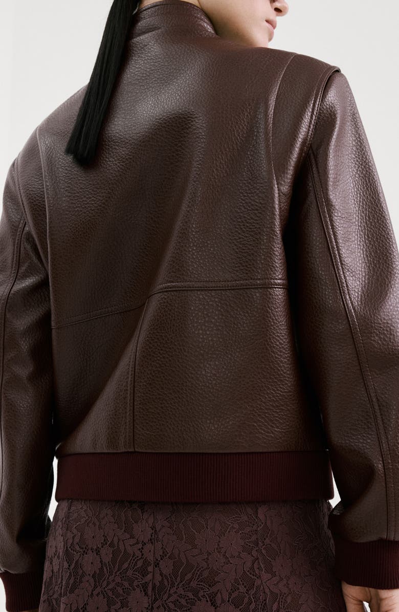 MANGO Faux Leather Jacket, Alternate, color, Maroon