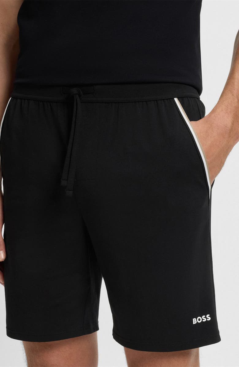 BOSS Unique Stretch Cotton Pajama Shorts, Alternate, color, Black