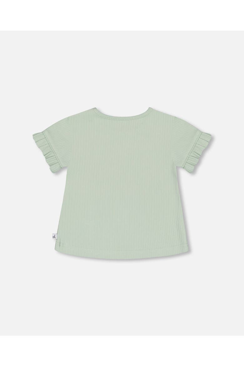 Baby Girl's Rib Top With Print Frosty Green, Alternate, color, Frosty Green