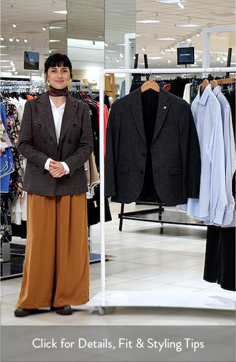 Ross Slim Fit Off Black Textured Herringbone Sport Coat, sales video thumbnail