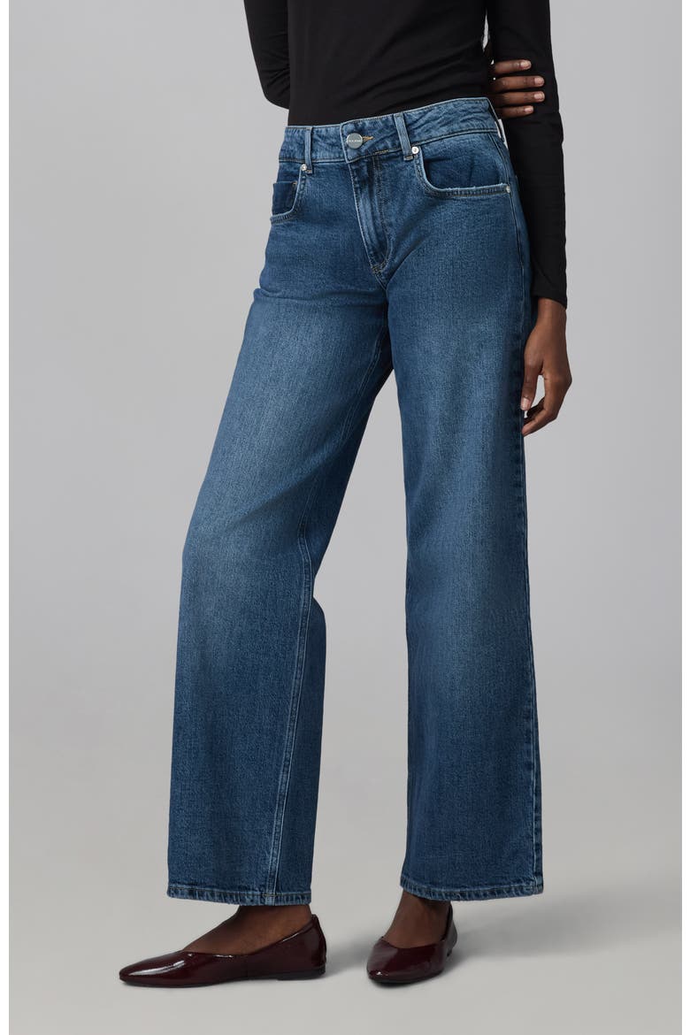 Miro Mid Rise Comfort Straight Jeans, Alternate, color, Film Noir