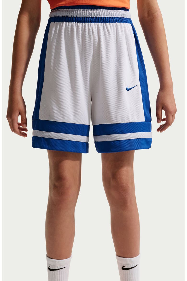 Kids' Dri-FIT Performance Basketball Shorts, Alternate, color, WHITE/ GAME ROYAL