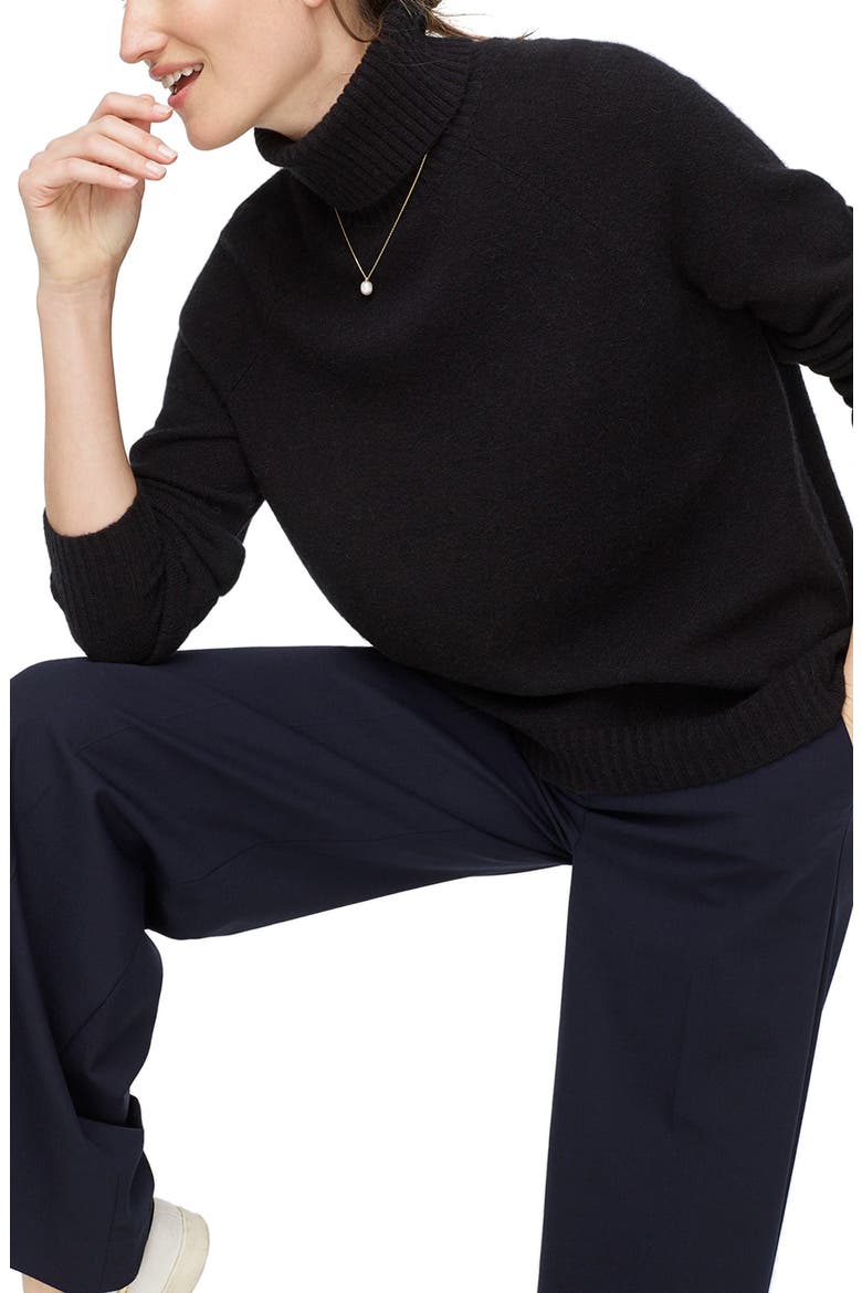 Supersoft Yarn Turtleneck Sweater, Main, color, BLACK