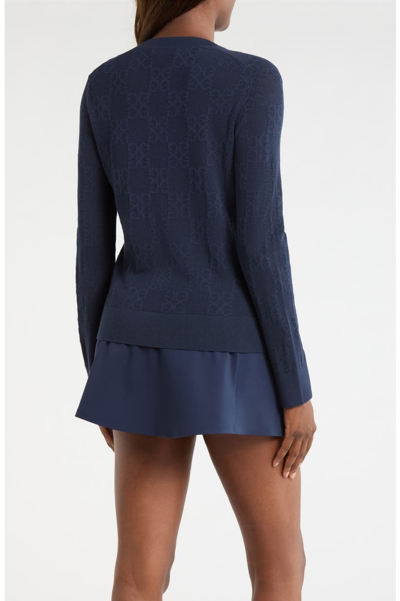 Pointelle Knit Crewneck Golf Sweater, Alternate, color, TWILIGHT