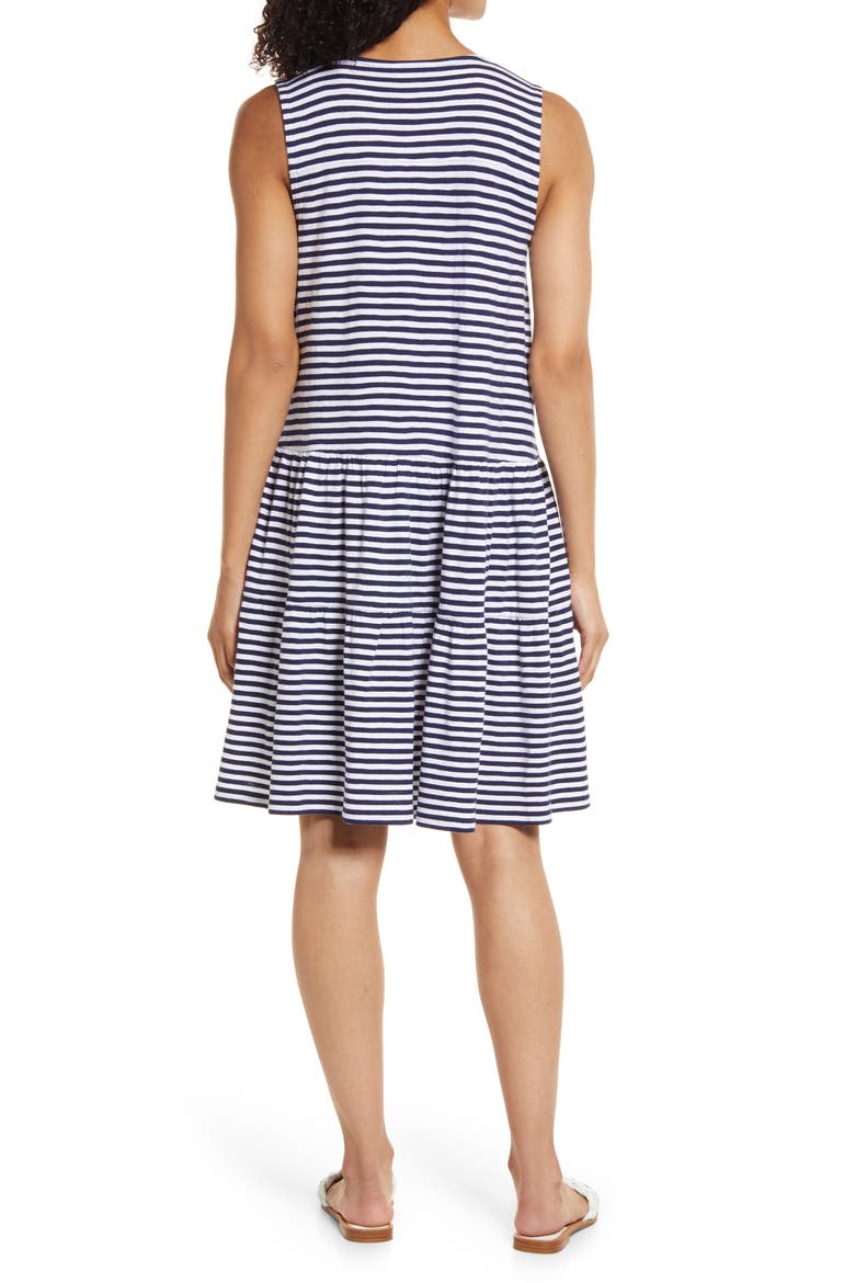 Tiered Jersey Shift Dress, Alternate, color, NAVY P- WHITE BROOKE STRIPE