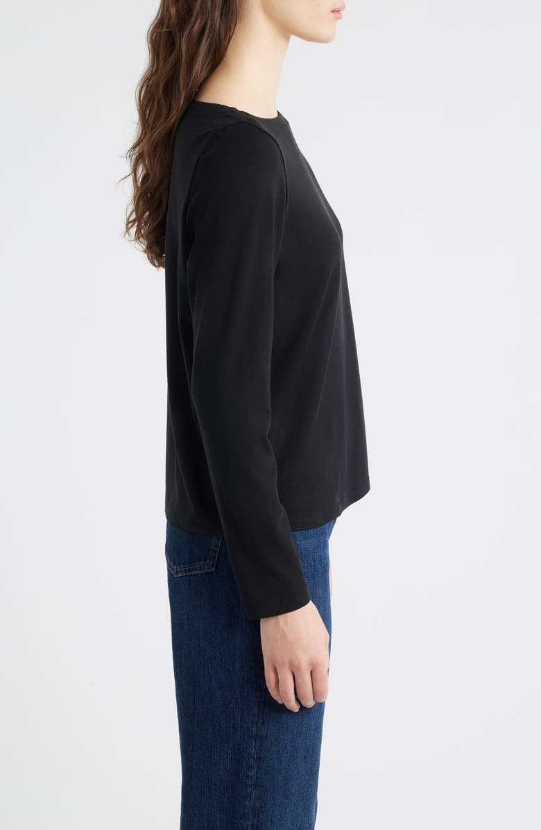 Eileen Fisher Bateau Neck Top, Alternate, color, Black