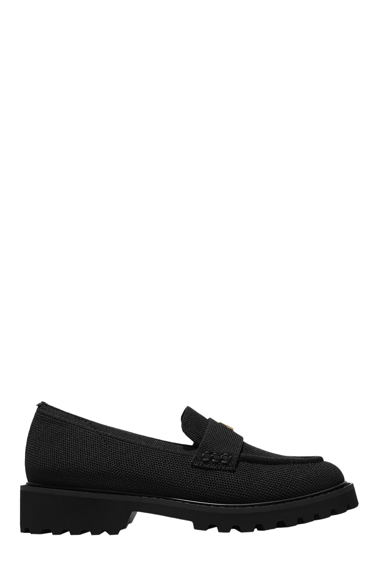 VIVAIA Round-Toe Platform Chunky Heel Loafers, Alternate, color, Black