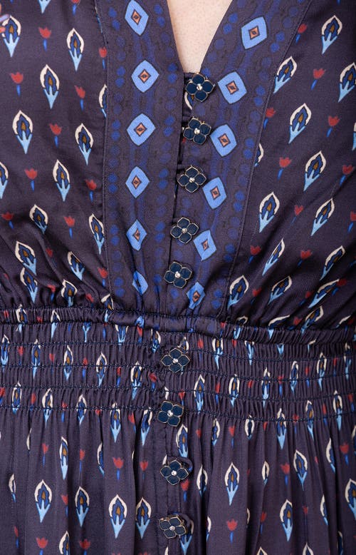 Hale Bob Raquel Charmeuse Dress In Blue