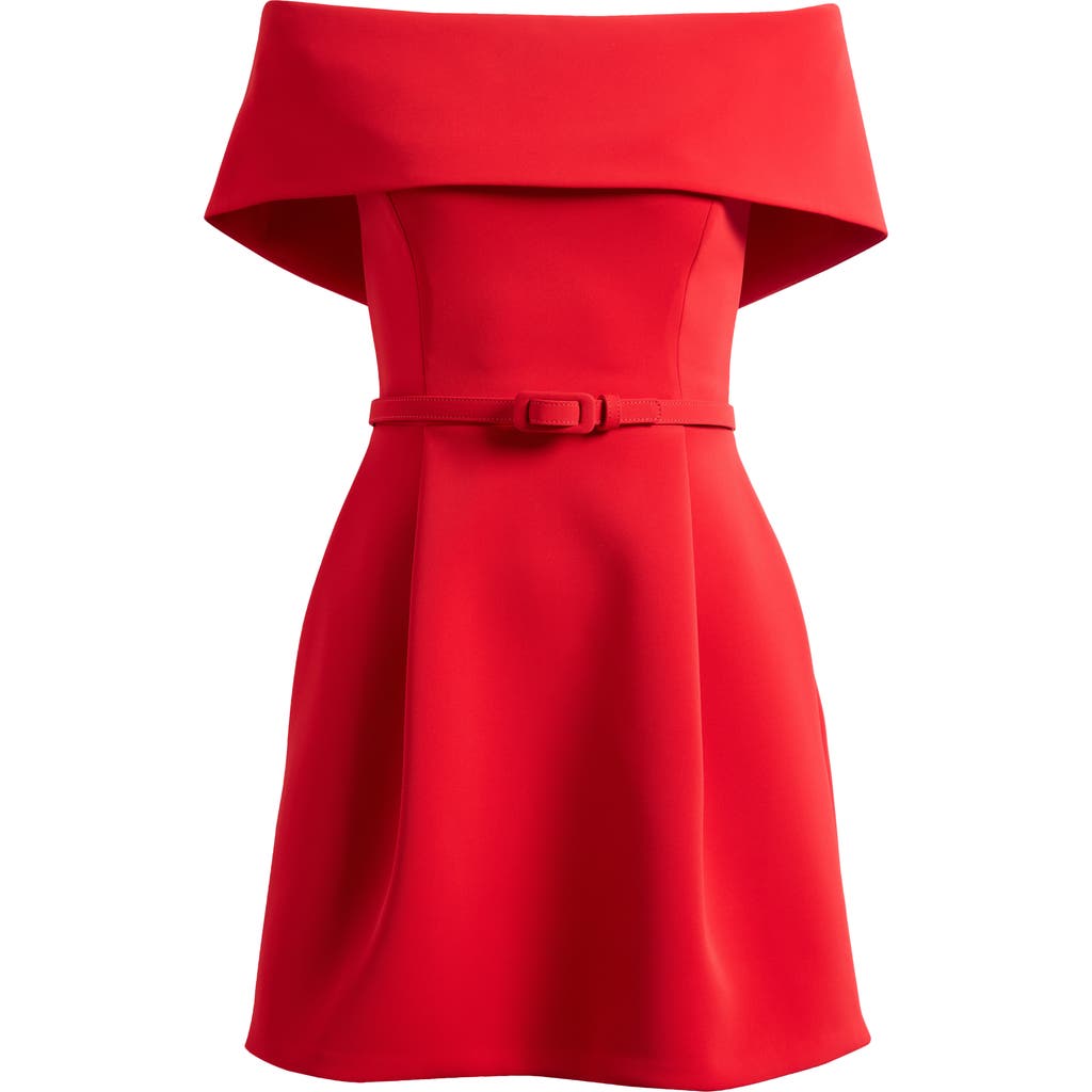 Nadine Merabi Harper Off-the-shoulder Dress In Red