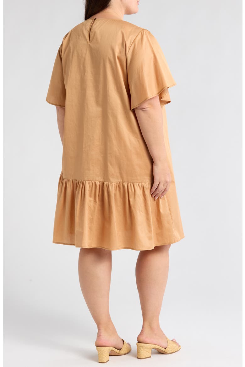 Agata Flutter Sleeve Cotton Dress, Alternate, color, SAND
