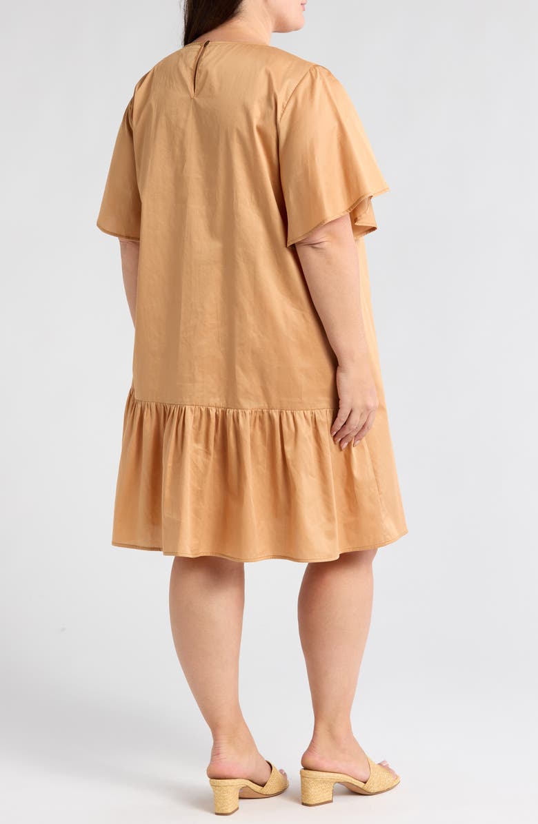 HARSHMAN Agata Flutter Sleeve Cotton Dress, Alternate, color, Sand