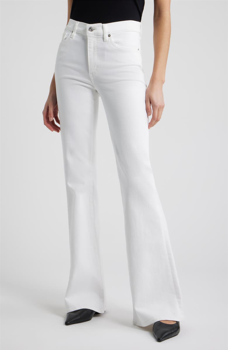 FRAME The Icon High Waist Flare Jeans, Main, color, White