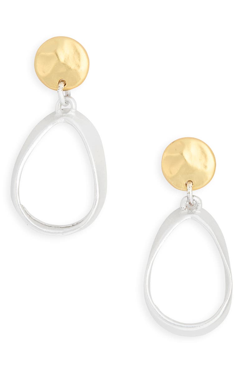 Karine Sultan Two-Tone Teardrop Earrings, Main, color, Mixed Metals