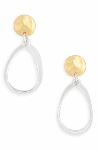Two-Tone Teardrop Earrings