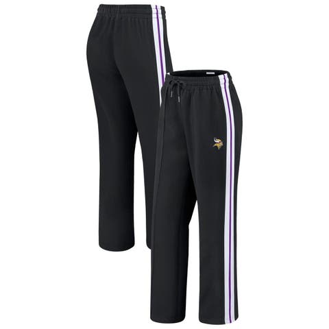 Women's WEAR by Erin Andrews Black Minnesota Vikings Color-Block Straight Leg Pants