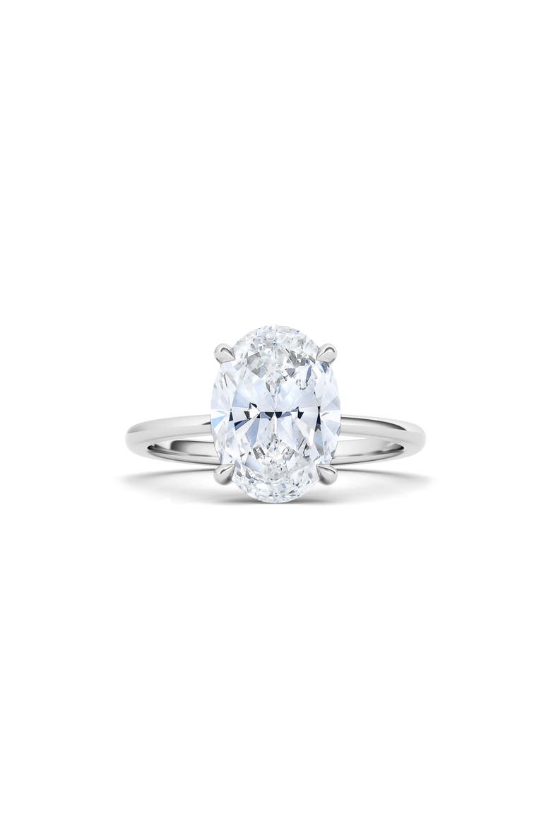 Oval Cut Lab Created Diamond Ring, Main, color, 2.00 CTW 18K WHITE GOLD