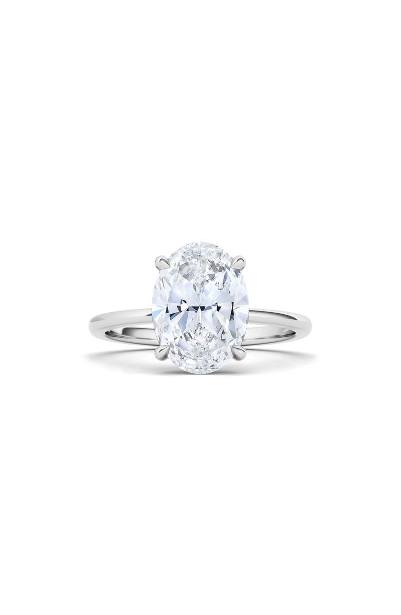 HauteCarat Oval Cut Lab Created Diamond Ring, Main, color, 2.00 Ctw 18K White Gold