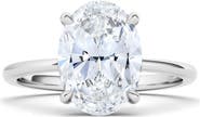 HauteCarat Oval Cut Lab Created Diamond Ring