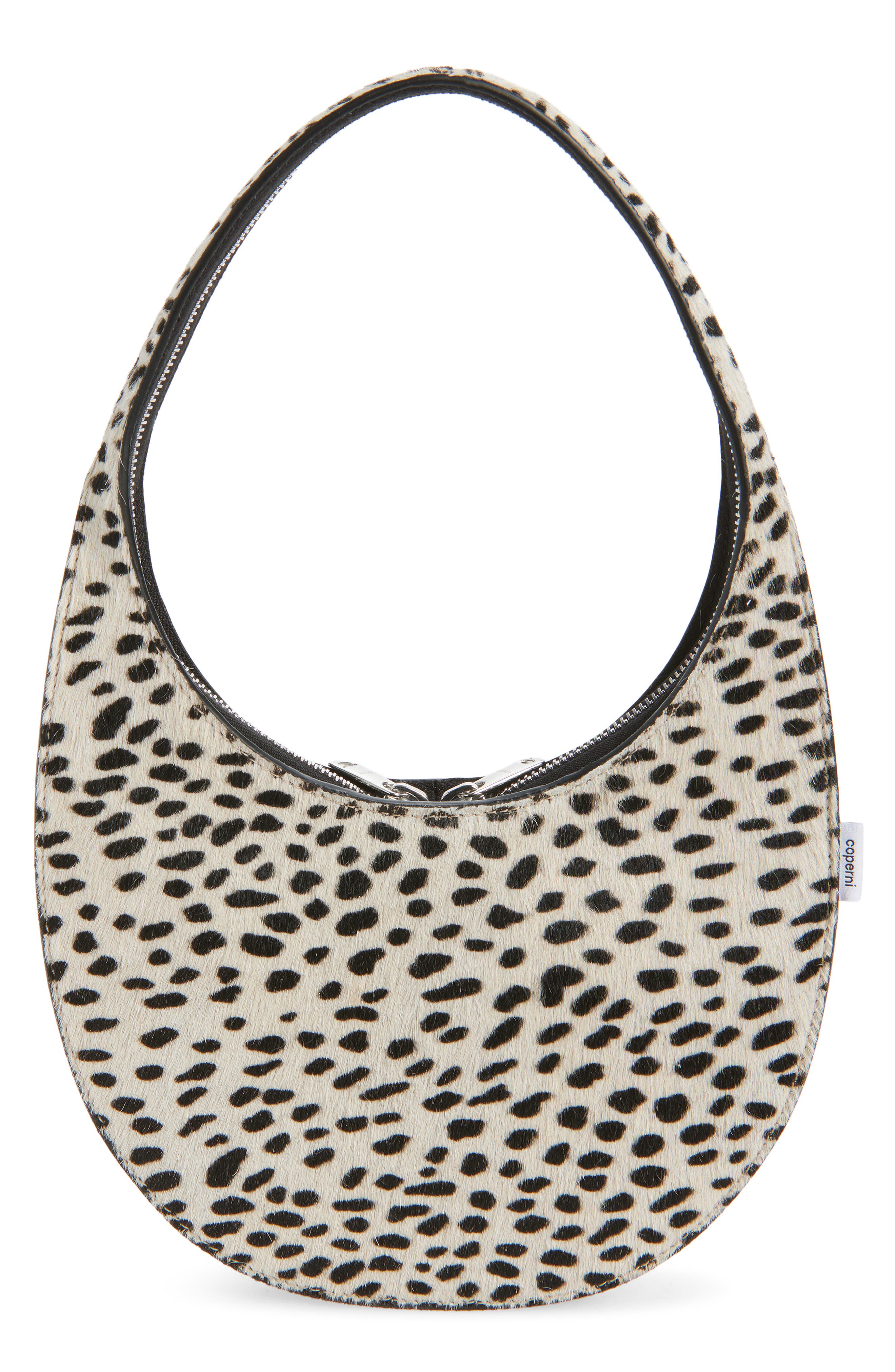 Coperni Soft Swipe Genuine Calf Hair Shoulder Bag, Alternate, color, White-Black Print
