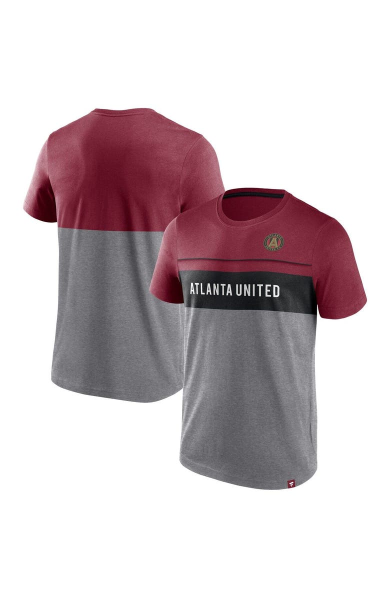 FANATICS Men's Fanatics Branded Red/Gray Atlanta United FC Striking Distance T-Shirt, Alternate, color,