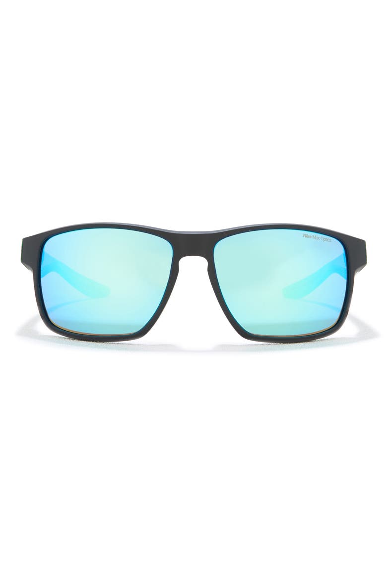 Essential Venture 59mm Square Sunglasses, Main, color, MATTE BLACK/ RAGE GREEN PRISM