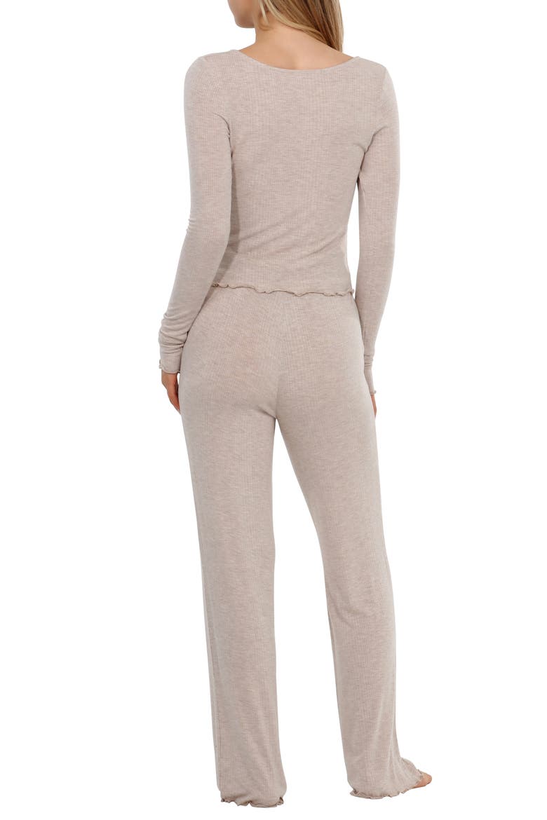 Dreamland Lounge Rib Pajamas, Alternate, color, OATMEAL